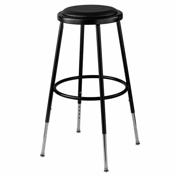 Interion By Global Industrial Interion Steel Shop Stool with Padded Seat, Adjustable Height 25in-33in, Black, 2PK B2217153